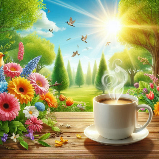Enjoy the fresh vibes of spring with that perfect cup of coffe
